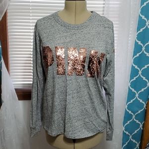 VS Pink Rose Gold Bling Long Sleeve